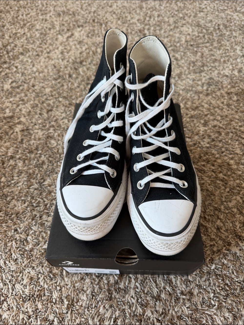 Converse Black High-Top Sneakers with White Accents